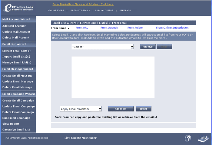 Email Marketing Software Express Screenshot