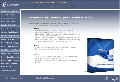 Screenshot of Email Marketing Software Express Standard Edition