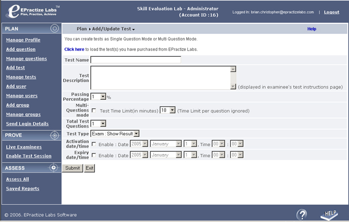 Online Test management software