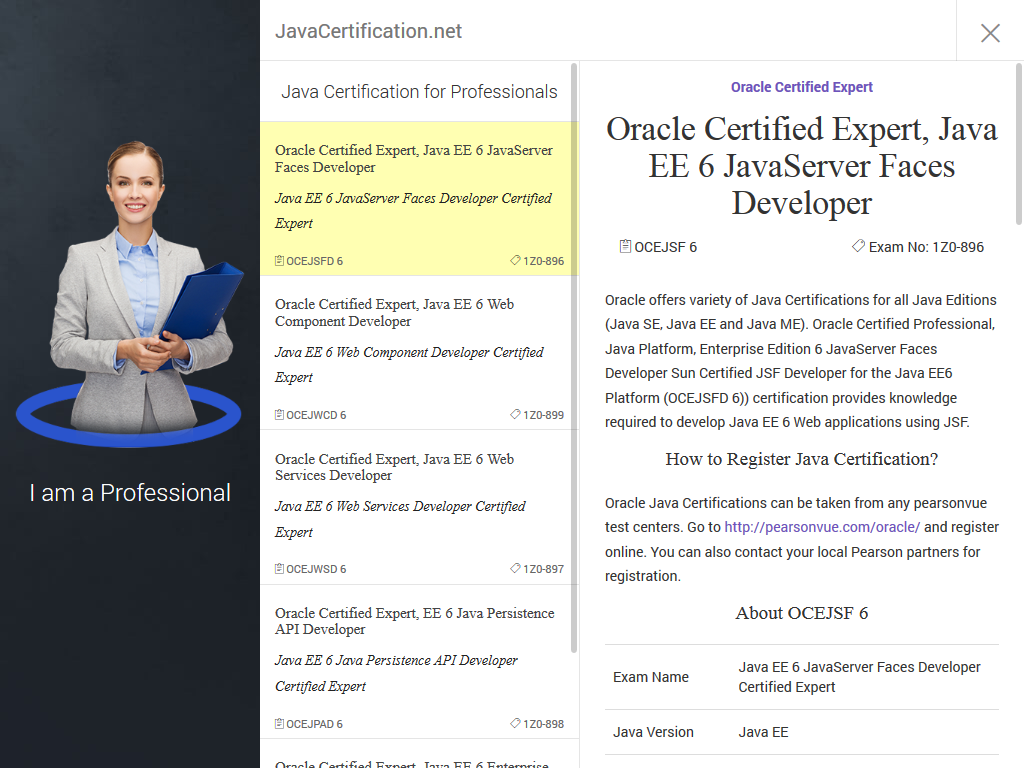 Java Certification List